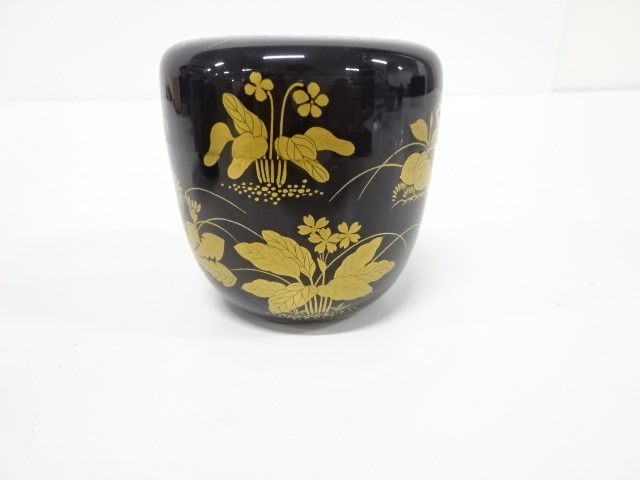  蒔絵師　友斎造　漆塗り蒔絵　了々斎好　棗セット